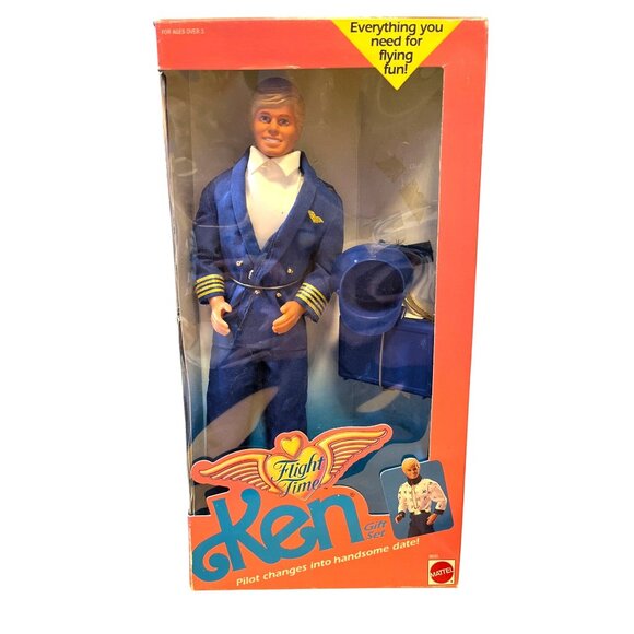 1989 Mattel Flight Time Ken Gift Set #9600 NMIB Pilot Outfit & Accessories - Picture 1 of 6